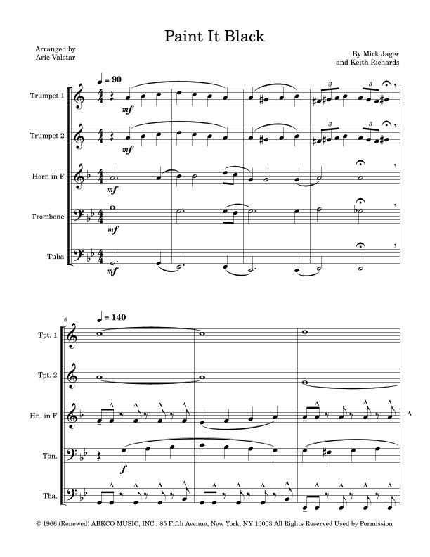 Paint It, Black (arr. A Valstar)