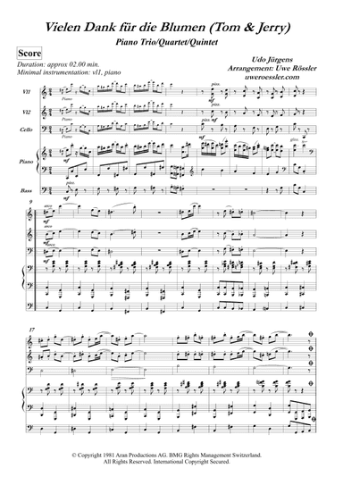 Vielen Dank Fur Die Blumen (arr. Uwe Roessler / Rössler / Rassler)