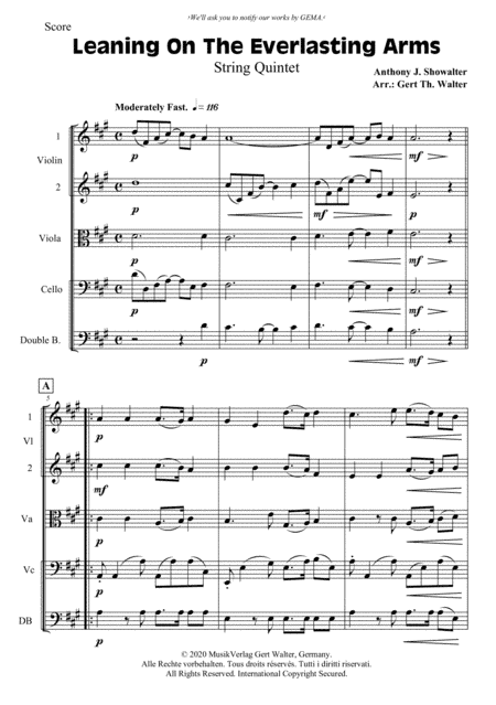 Leaning On The Everlasting Arms (arr. Gert Th. Walter)