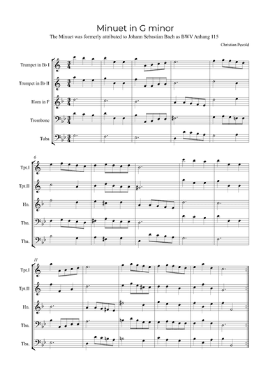 Minuet In G minor (arr. Alex Nunes Rodrigues)