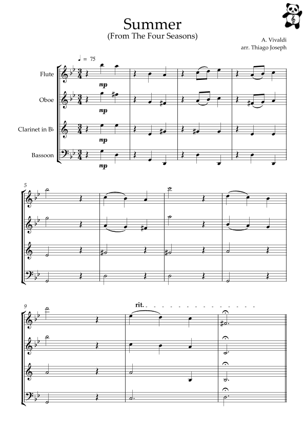 Summer - The Four Seasons (short version) (arr. Thiago Joseph)