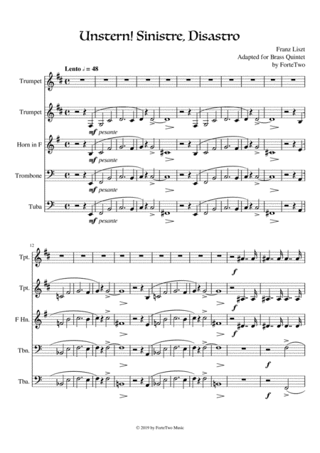 Liszt - Unstern! Sinistre, Disastro - Brass Quintet (arr. ForteTwo)