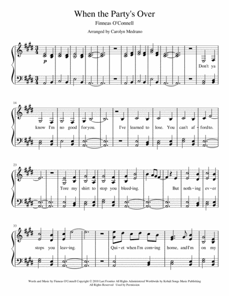 When The Party's Over (arr. Carolyn Medrano)