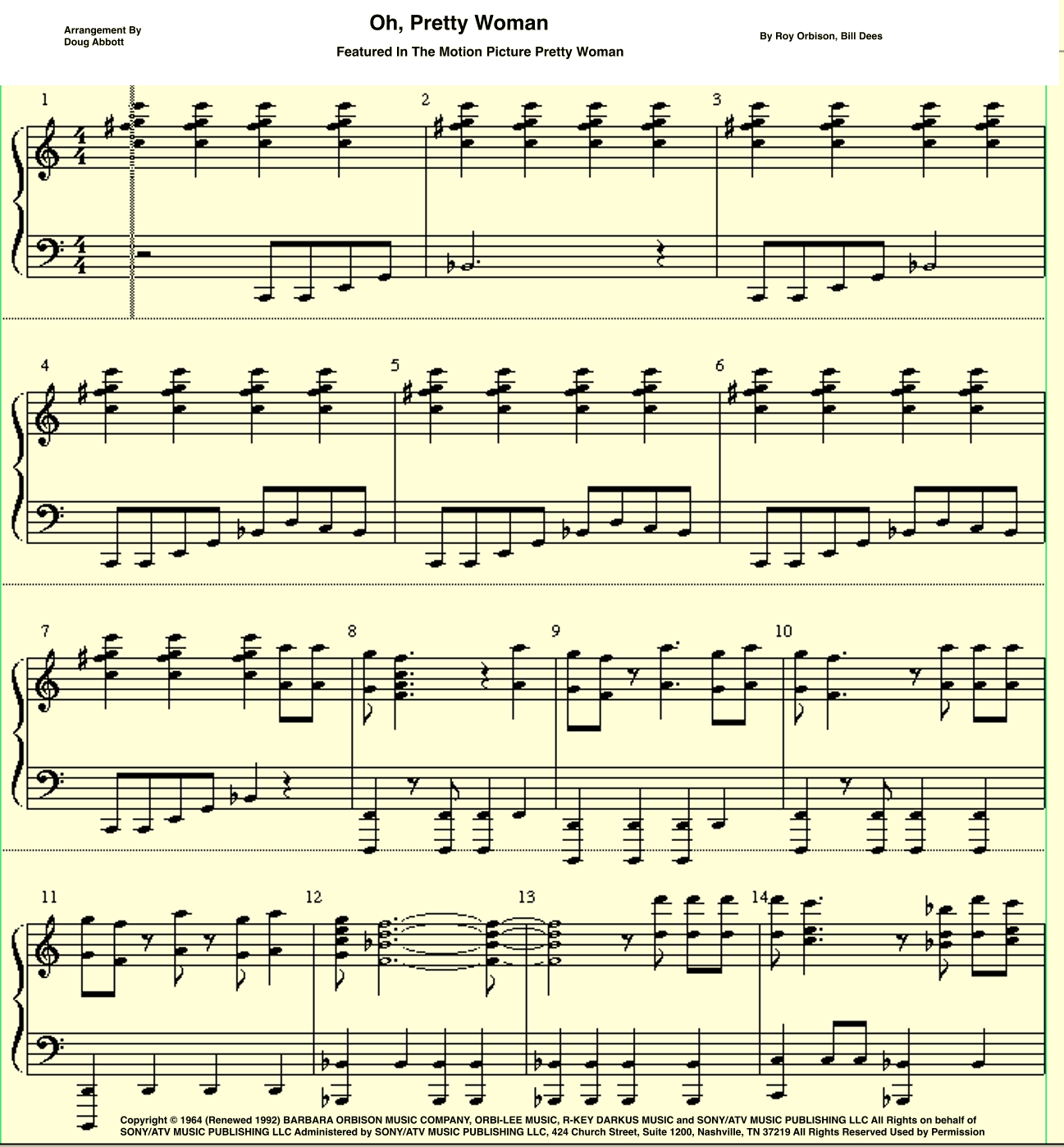 Oh, Pretty Woman (arr. Doug Abbott)