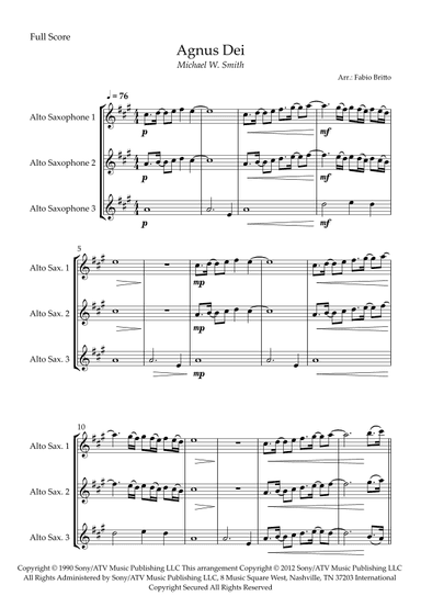 Agnus Dei (arr. Fabio Britto)