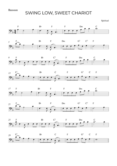 SWING LOW, SWEET CHARIOT (arr. Alex Nunes Rodrigues)