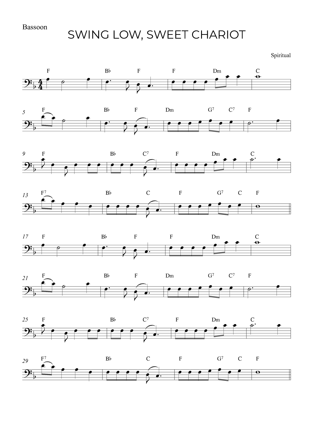SWING LOW, SWEET CHARIOT (arr. Alex Nunes Rodrigues)