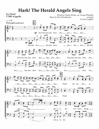 Hark! The Herald Angels Sing - TTBB acappella (arr. Paul Langford)