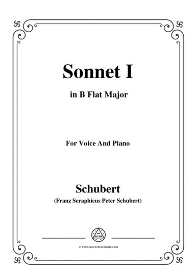 Schubert-Sonnet I in B Flat Major,for voice and piano (arr. MSM)