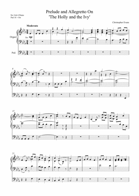 Prelude and Allegretto on 'The Holly and the Ivy' for Organ