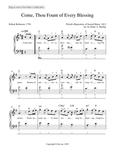 Come Thou Fount - GM, 6/8 time (arr. Pattie A. Dunlap)