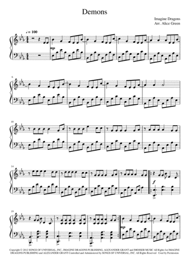 Demons (arr. Alice Green)