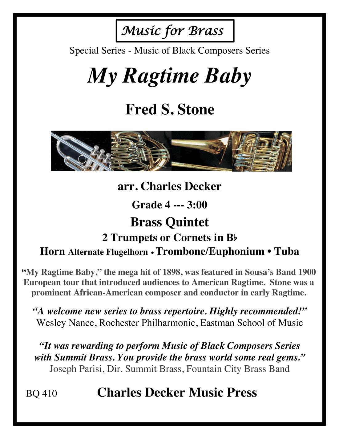 My Ragtime Baby for Brass Quintet (arr. Charles Decker)