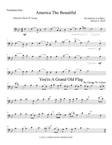 Six Solo Patriotic Selections For Trombone/Baritone Bass Clef (arr. David W. Young)