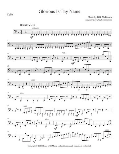 Glorious is Thy Name (arr. Paul Thompson)