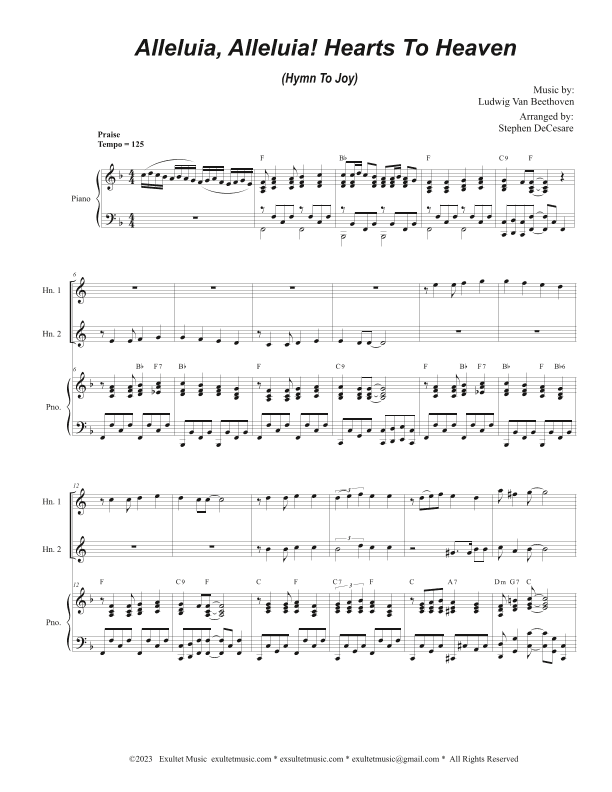 Alleluia, Alleluia! Hearts To Heaven (French Horn Duet) (arr. Stephen DeCesare)