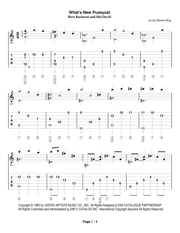What's New Pussycat? (arr. Steven King)