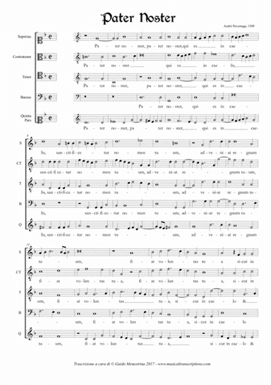 André Pevernage - Pater Noster (1589) (arr. Guido Menestrina)
