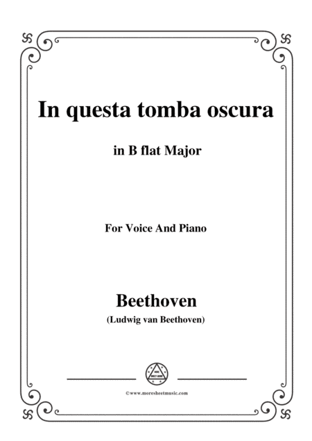 Beethoven-In questa tomba oscura in B flat Major,for voice and piano (arr. MSM)