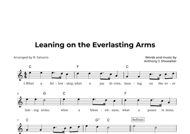 Leaning on the Everlasting Arms (Key of C Major) (arr. R. Salvario)