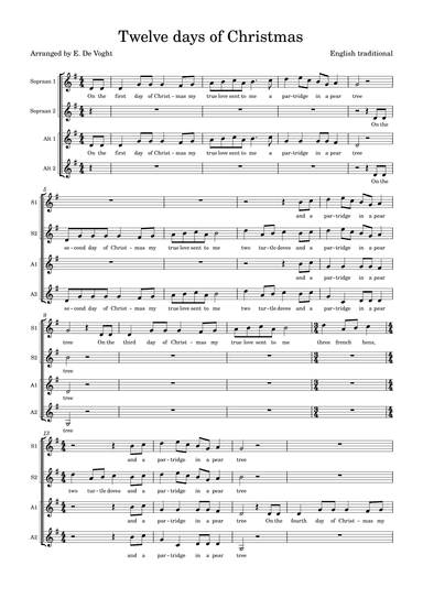 Twelve days of Christmas (arr. Emilie De Voght)