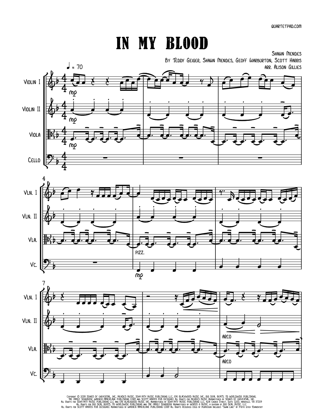 In My Blood (arr. Alison Gillies)