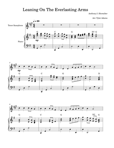 Leaning On The Everlasting Arms (arr. Tyler Adams)