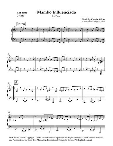 Mambo Influenciado (arr. Josh Cohen)