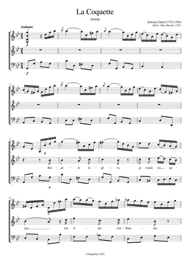La Coquette (Bergère légère) (arr. Early Music Scores)