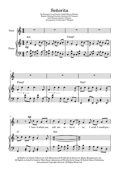 Senorita (arr. Henrique F Mangoni)