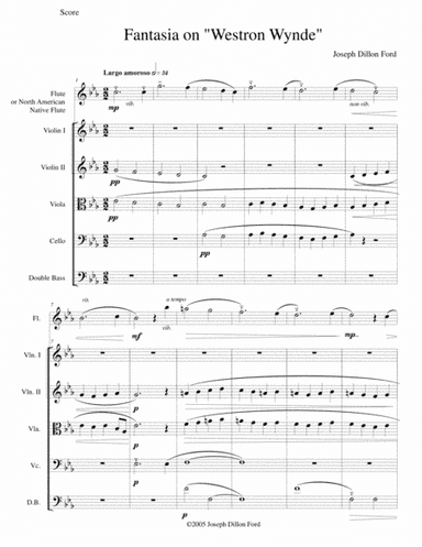 Siyotanka or Variations on Westron Wynde for flute (or North American Native Flute) and strings