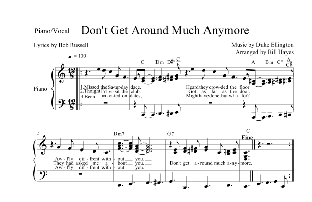 Don't Get Around Much Anymore (arr. Bill Hayes)