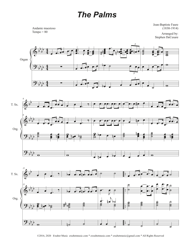 The Palms (Tenor Saxophone and Organ) (arr. Stephen DeCesare)