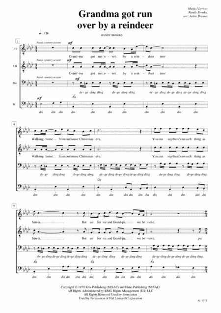 Grandma Got Run Over By A Reindeer (arr. Jetse Bremer)