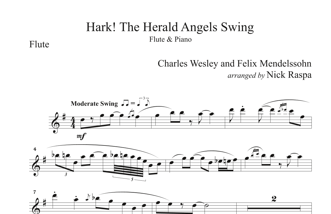 Hark! The Herald Angels Swing (Flute & Piano) Flute part (arr. Nick Raspa)