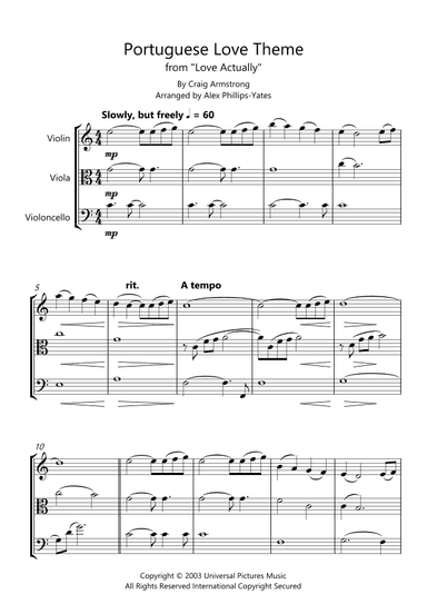 Portuguese Love Theme (arr. Alex Phillips-Yates)