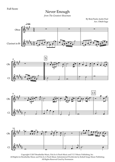 Never Enough (arr. Ottirb Sage)