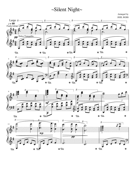 Silent Night Piano Arrangement by Joel Ross (Christmas) (arr. Joel Ross)
