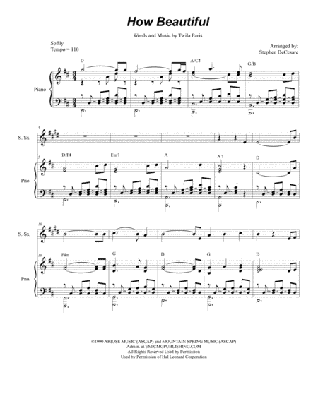 How Beautiful (arr. Stephen DeCesare)