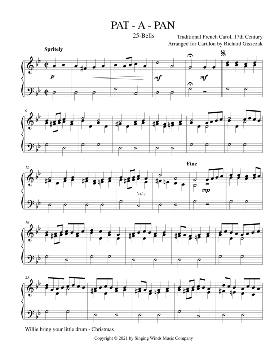 25B. Pat-a-Pan (arr. Richard Giszczak)