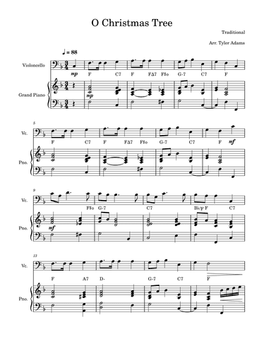 O Christmas Tree (Cello Solo with Piano) (arr. Tyler Adams)