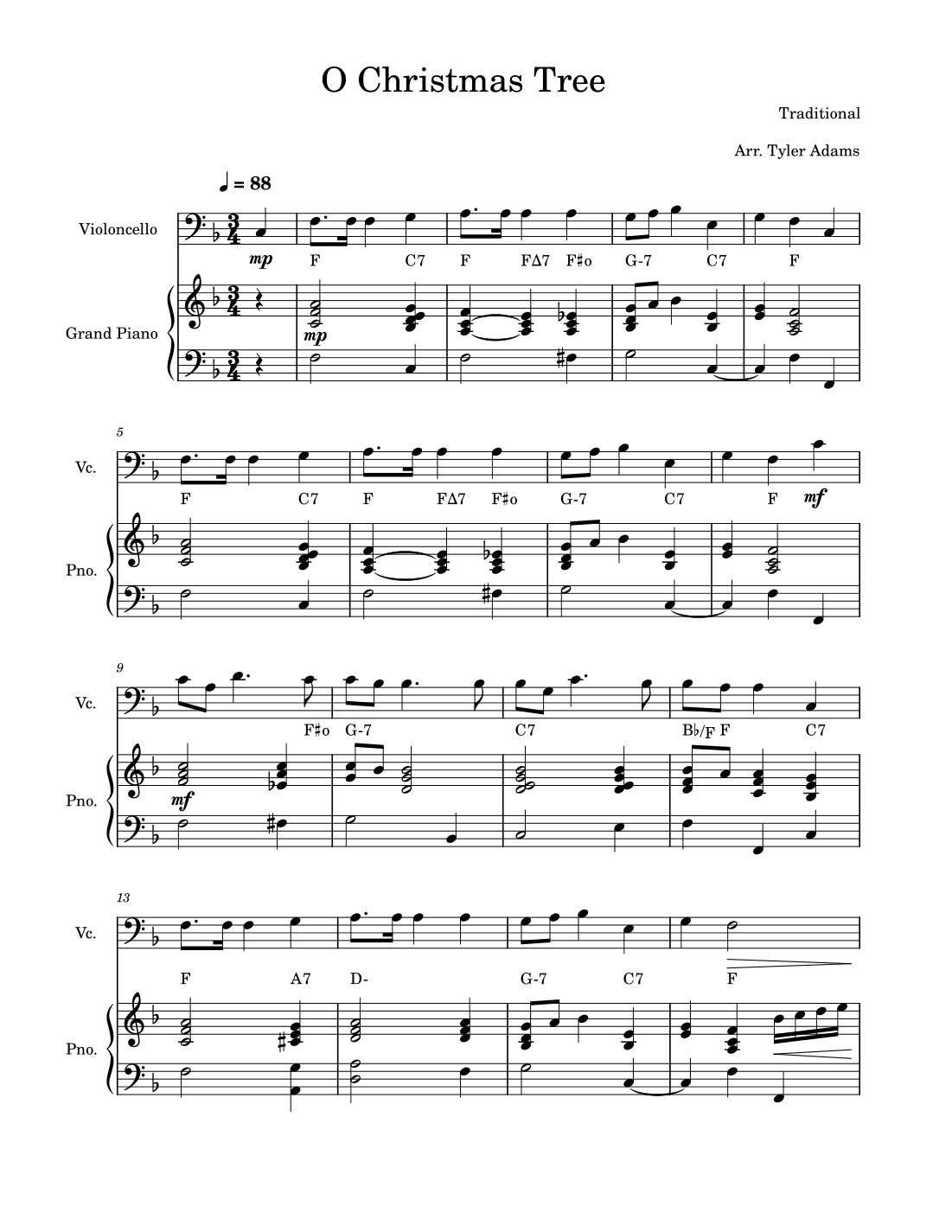 O Christmas Tree (Cello Solo with Piano) (arr. Tyler Adams)