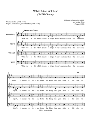 What Star is This (SATB Chorus) (arr. Jordan Grigg)