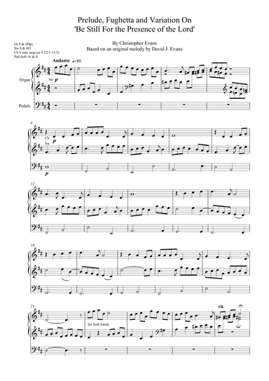 Prelude On 'Be Still For the Presence Of the Lord' for Organ Solo (arr. Christopher Evans)