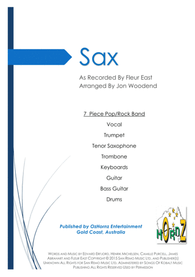 Sax (arr. Jon Woodend)