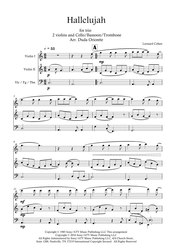 Hallelujah (arr. Duda Oriontte)