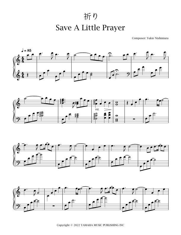Save A Little Prayer (arr. CC Legato)