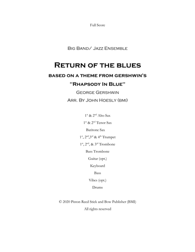 Return Of The Blues: from Rhapsody In Blue- for jazz ensemble big band (arr. John Hoesly)