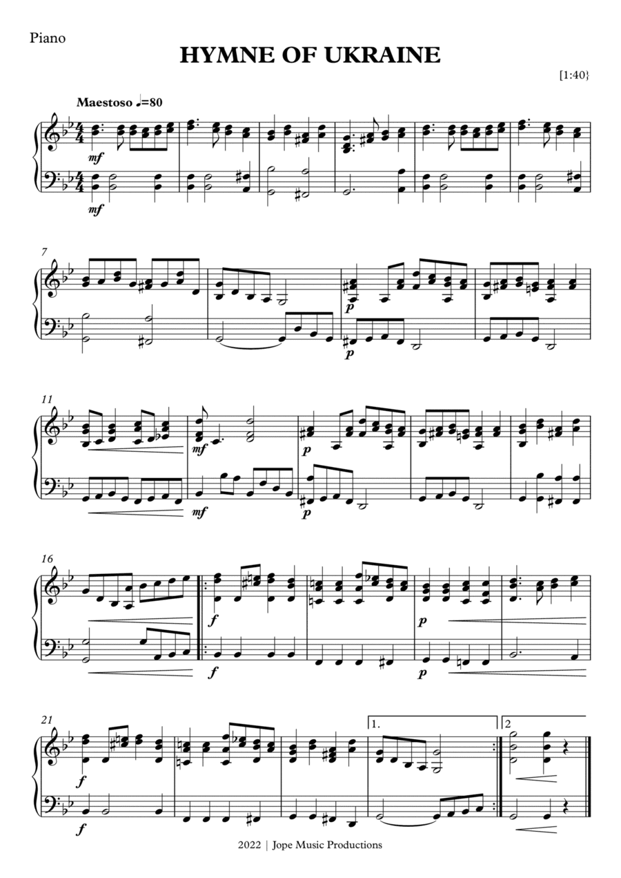 Hymne of Ukraine (arr. Jope)