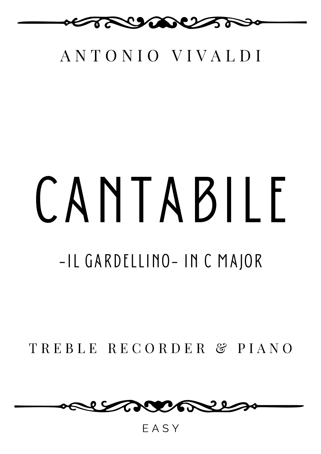 Vivaldi - Cantabile from Il Gardellino in C Major - Easy (arr. Piacere Music Sheets)